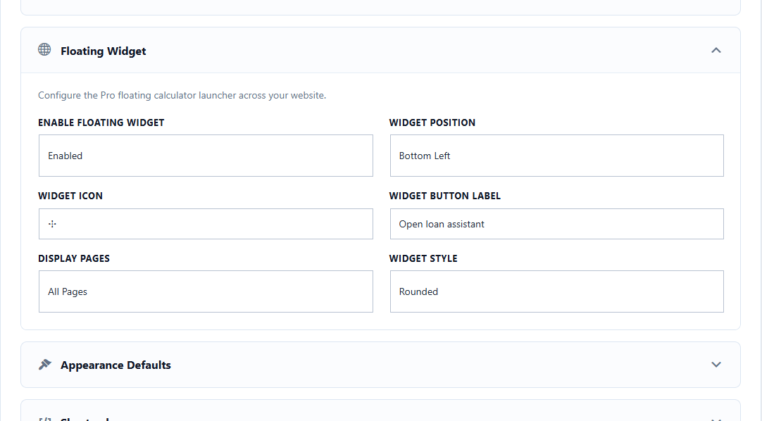 CalcuLoan Pro – Chat-styled Loan Calculator for WordPress — Floating Loan Widget Booster