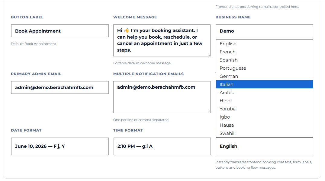 AppointPax Pro - Conversational Appointment Scheduling — Instant Language Translation